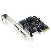 Carte contrôleur PCI-E 2.0 pour SATA-3 2 X SATA3 + 2 X E-SATA